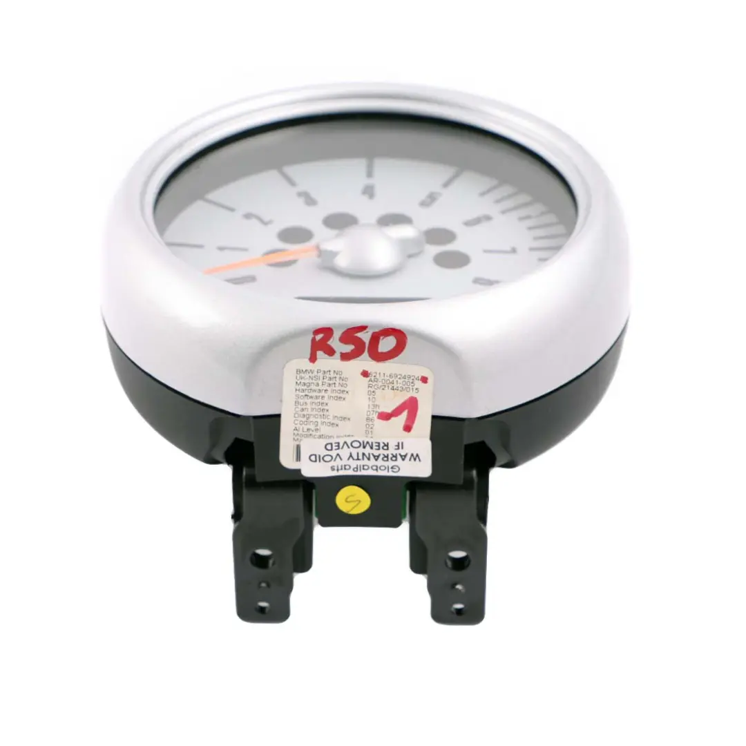 Tachometer Gauge Revolution Counter Silver to Mini Cooper R50 R53 1 with Part number 6924924 Mini Cooper R50 R53 1 Tachometer Gauge Revolution Counter Silver - SKU 6924924-1 - Part number 6924924