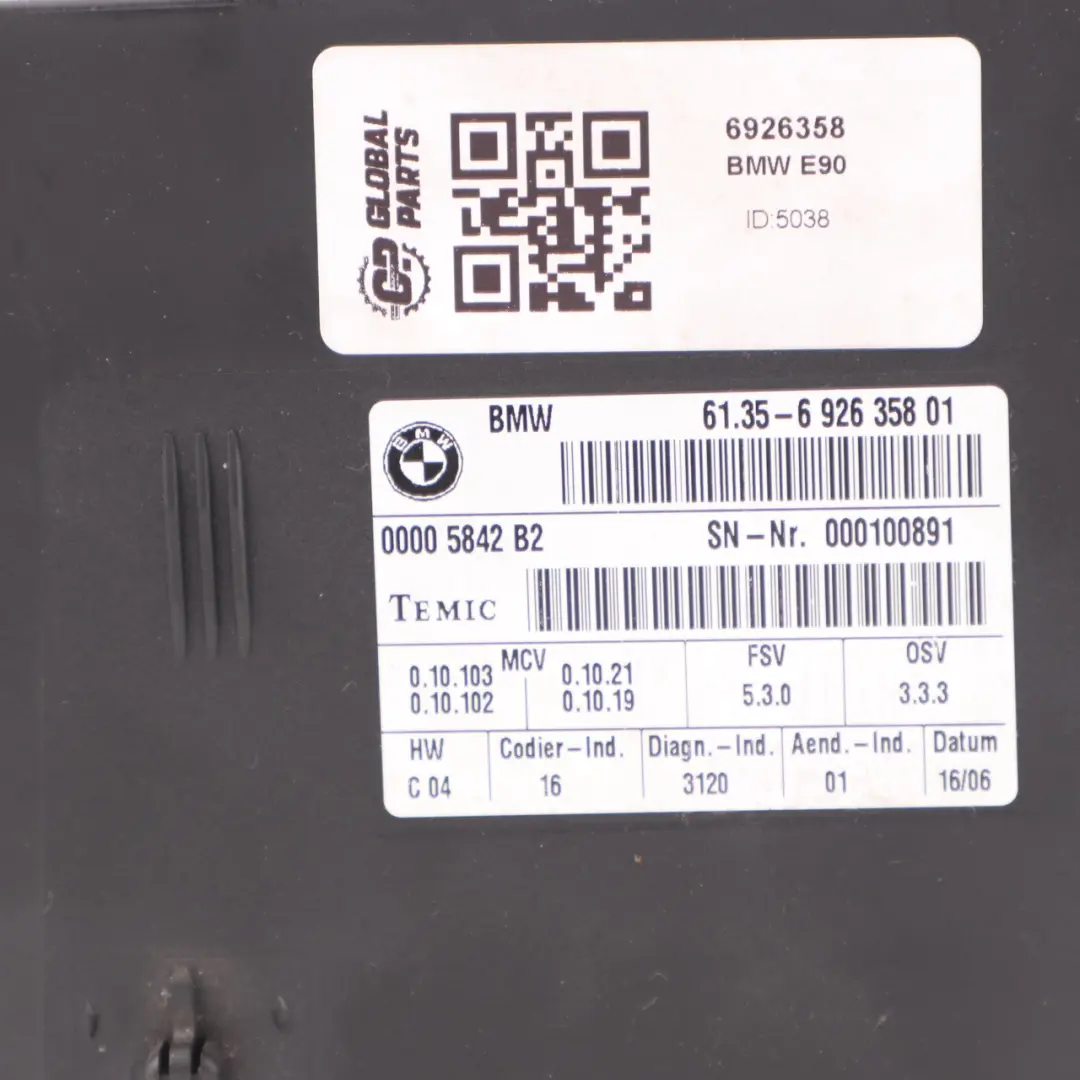 BMW E87 E90 E91 E92 Vorder sitz modul Steuergerät ECU 6926359 - SKU 6926358 - Teilenummer 6926358