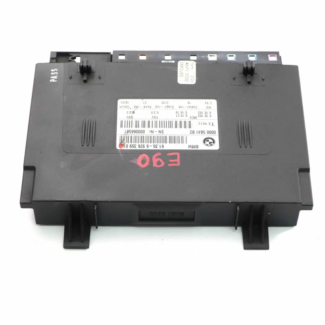  Modulo sedile anteriore BMW E87 E90 E91 E92 Unità di controllo ECU - SKU 6926359 - Numero di parte 6926359