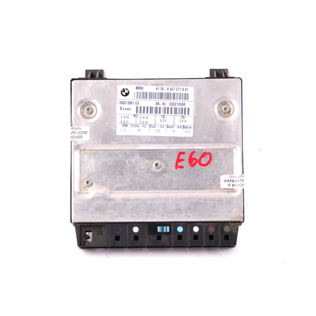 Vordersitzmodul Steuergerät für BMW E60 mit Teilenummer 6927271 BMW E60 Vordersitzmodul Steuergerät - SKU 6927271 - Teilenummer 6927271