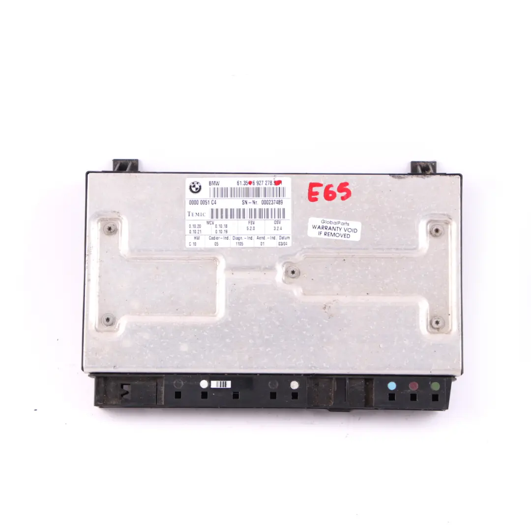 Front Seat Control Module Unit Ecu to BMW 5 7 Series E60 E61 E65 E66 with Part number 6927278 BMW 5 7 Series E60 E61 E65 E66 Front Seat Control Module Unit Ecu - SKU 6927278 - Part number 6927278