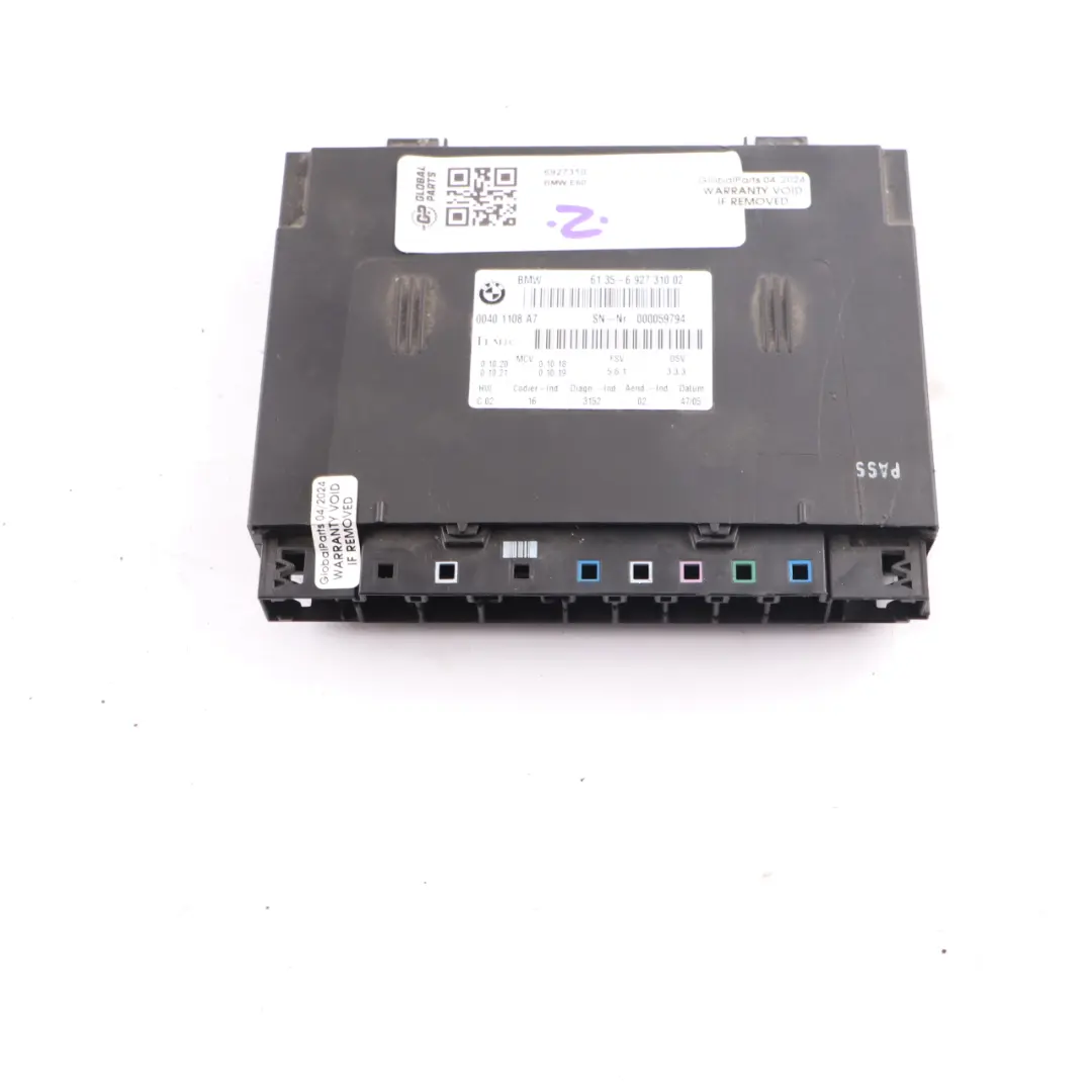 BMW E60 Module d'unité de contrôle de siège gauche droite Temic 6927270 - SKU 6927310 - Numéro de pièce 6927310