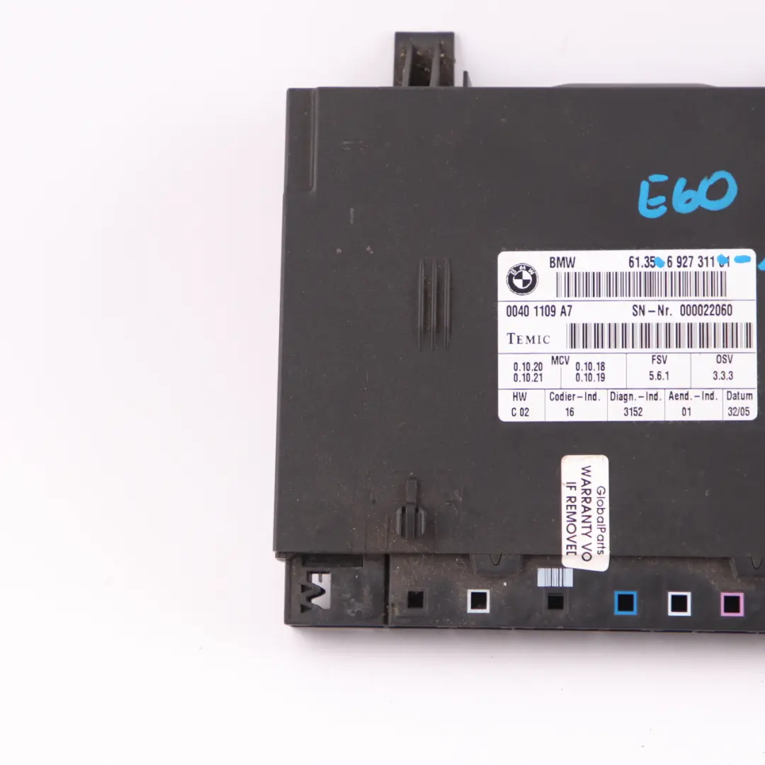Moduł Sterownik Fotela Siedzenia Przód do BMW E60 o numerze 6927311 BMW E60 Moduł Sterownik Fotela Siedzenia Przód - SKU 6927311 - Numer Części 6927311