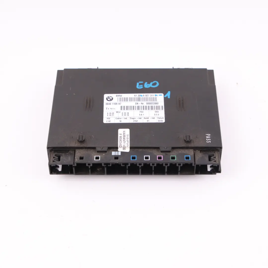 BMW 5 Series E60 Front Seat Module Control Unit Controller - SKU 6927311 - Part number 6927311