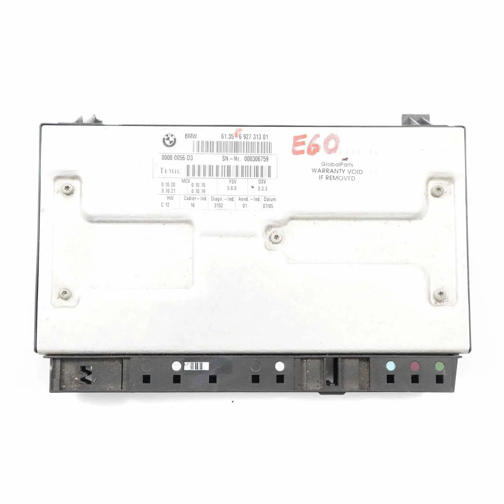 Módulo Seat BMW E60 E61 E65 E66 Unidad De Control Delantera ECU 6927313