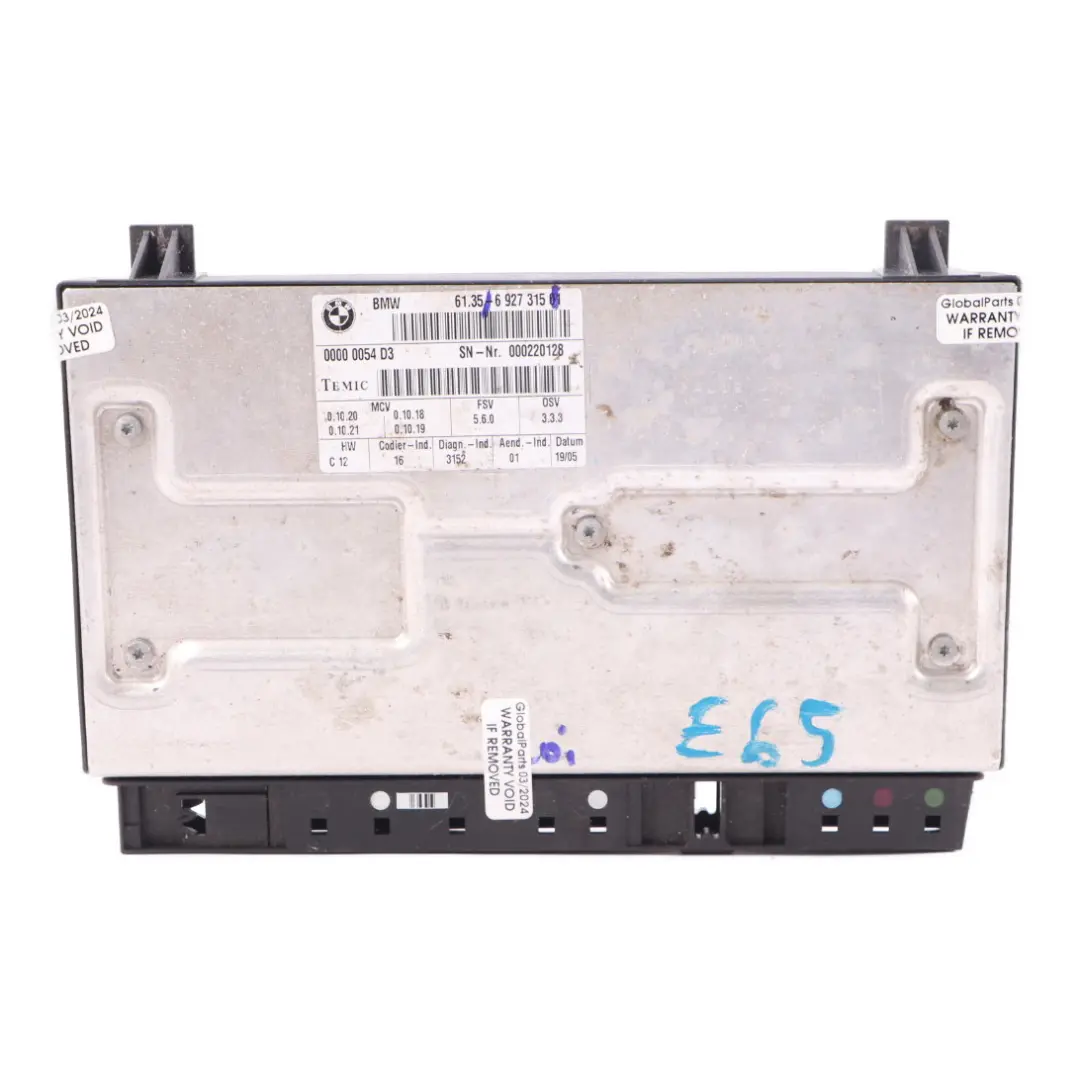Moduł Sterownik Fotela Przód Prawy ECU do BMW E60 E61 E65 E66 o numerze 6927315 BMW E60 E61 E65 E66 Moduł Sterownik Fotela Przód Prawy ECU - SKU 6927315 - Numer Części 6927315