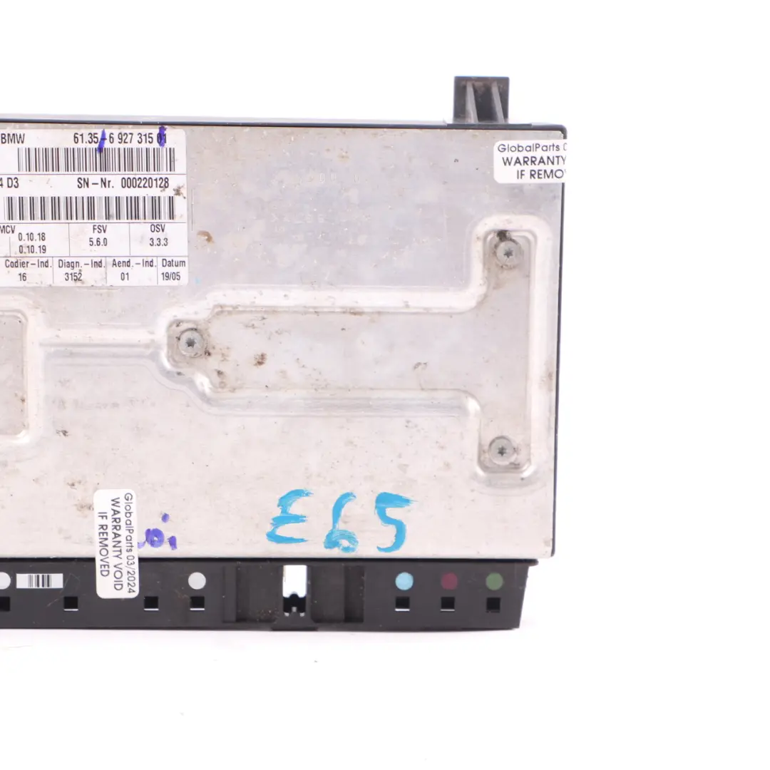 Module BMW E60 E61 E65 E66 Front Left Right N/O/S Control Unit ECU to Seat with Part number 6927315 Seat Module BMW E60 E61 E65 E66 Front Left Right N/O/S Control Unit ECU - SKU 6927315 - Part number 6927315