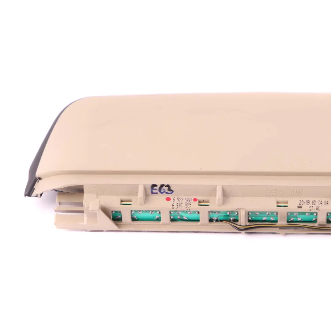 Brake Light Third Stop Lamp Stoplamp Cream Beige to BMW 6 Series E63 Rear with Part number 6927568 BMW 6 Series E63 Rear Brake Light Third Stop Lamp Stoplamp Cream Beige - SKU 6927568 - Part number 6927568