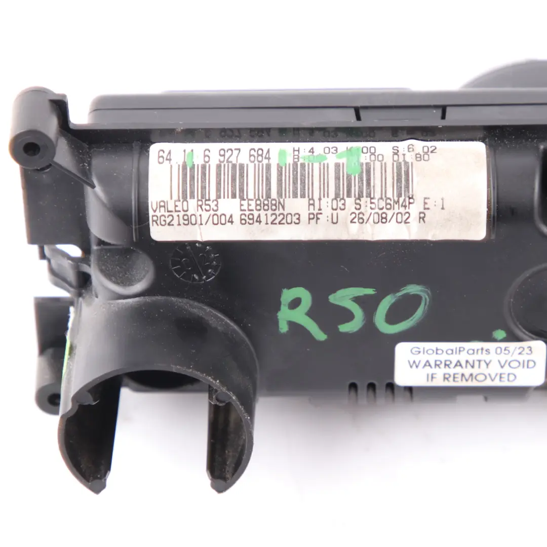 Pannello condizionata Mini R50 R53 Controllo automatico riscaldamento per con numero di parte 6927684 Pannello condizionata Mini R50 R53 Controllo automatico riscaldamento - SKU 6927684-1 - Numero di parte 6927684