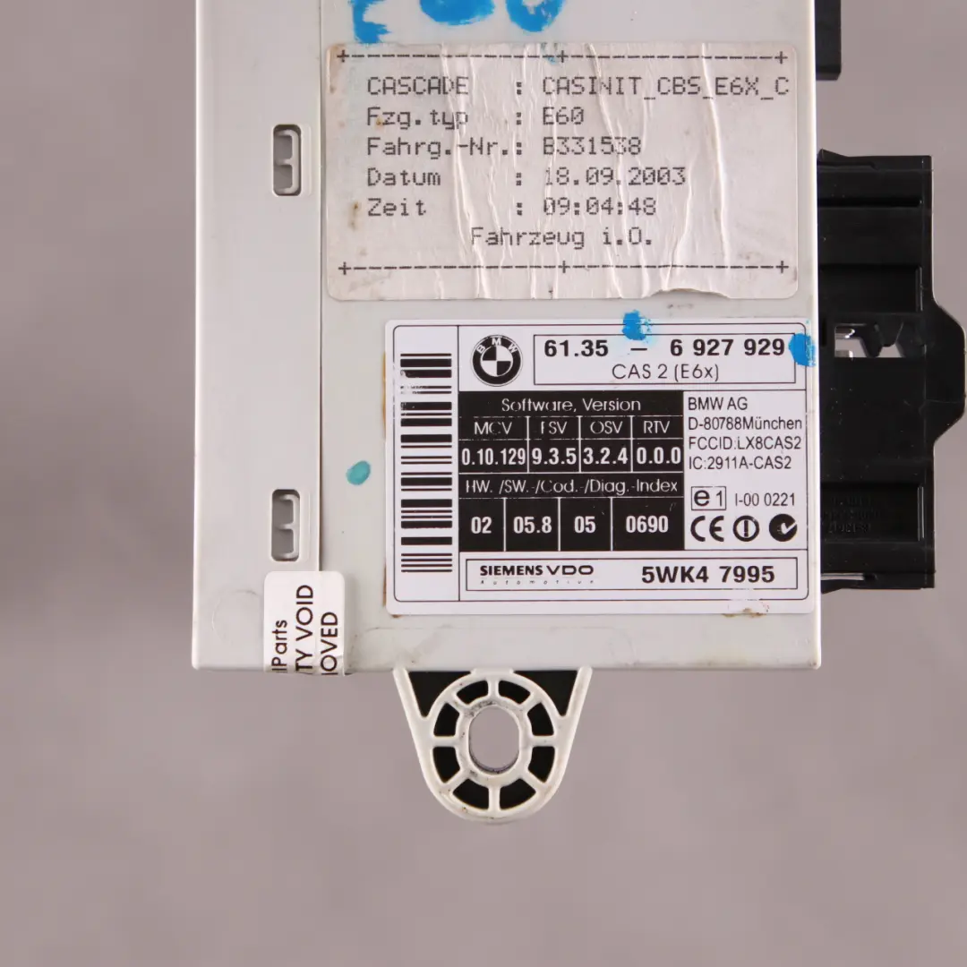 Unité De Commande BMW E60 E61 E63 E64 CAS2 Module ECU pour à propos du numéro de pièce 6927929 Unité De Commande BMW E60 E61 E63 E64 CAS2 Module ECU - SKU 6927929 - Numéro de pièce 6927929