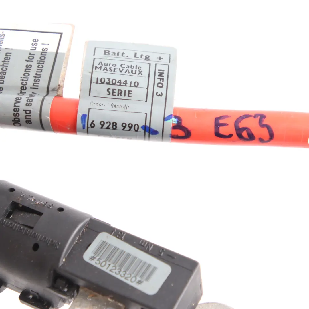 Cable BMW E63 E64 Positive Plus Pole Lead to Battery with Part number 6928990 Battery Cable BMW E63 E64 Positive Plus Pole Lead - SKU 6928990-3 - Part number 6928990