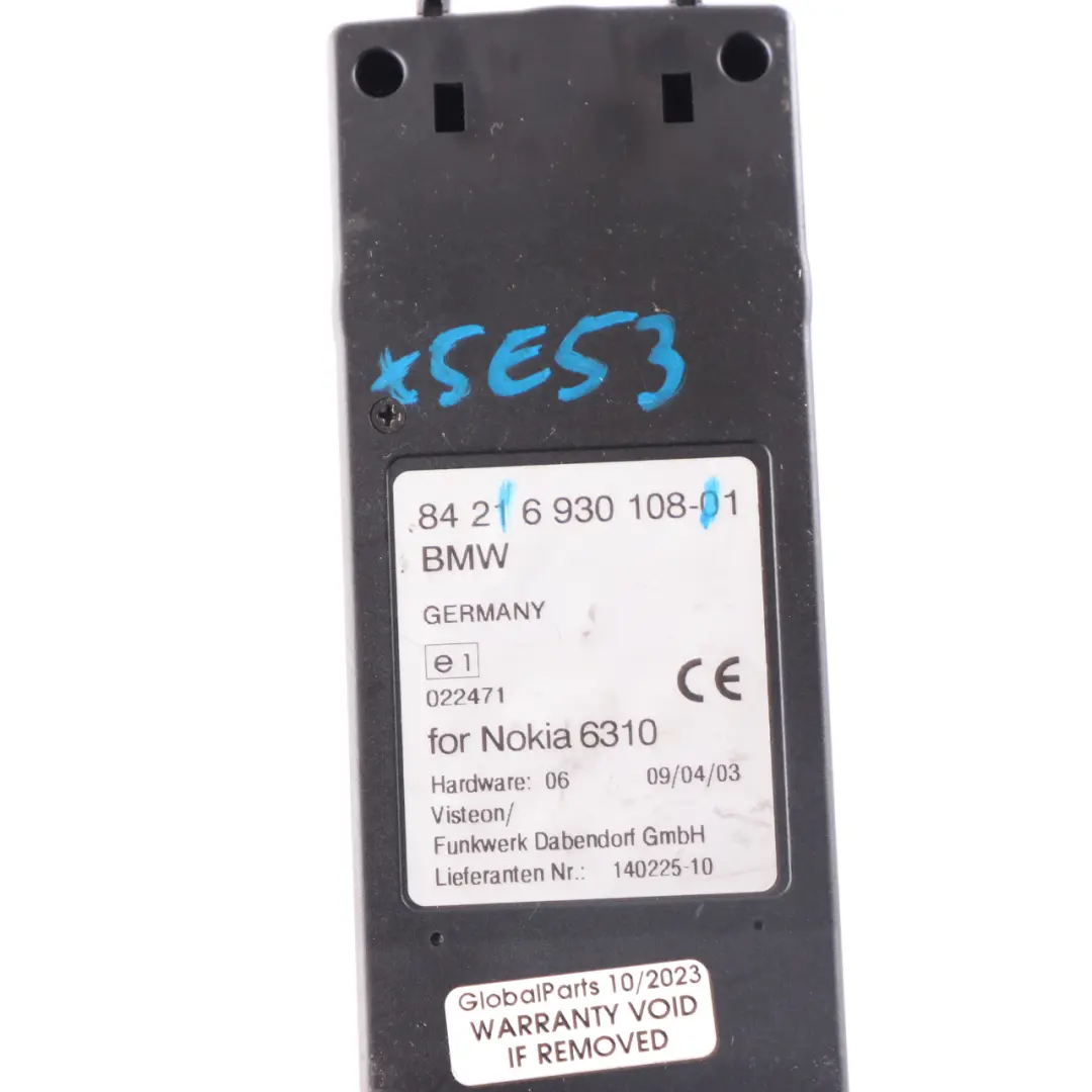 Telephone Snap-in Adapter Phone Nokia 6310i to BMW E46 X5 E53 X3 E83 Z4 E85 with Part number 6930108 BMW E46 X5 E53 X3 E83 Z4 E85 Telephone Snap-in Adapter Phone Nokia 6310i - SKU 6930108 - Part number 6930108