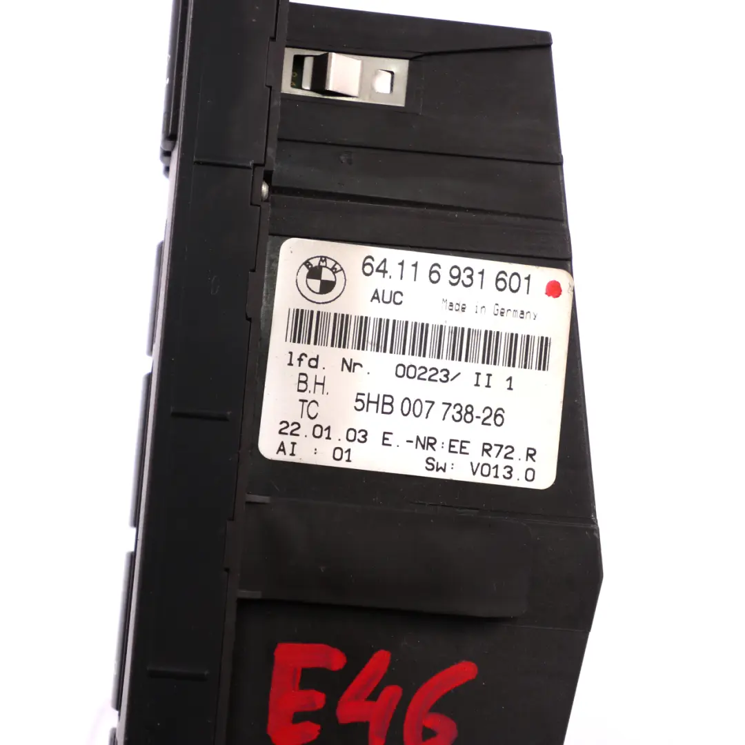 Aire Acondicionado Automatico Calefaccion Climatizador Panel para BMW E46 con número de pieza 6956319 BMW E46 Aire Acondicionado Automatico Calefaccion Climatizador Panel - SKU 6931601 - Número de pieza 6956319