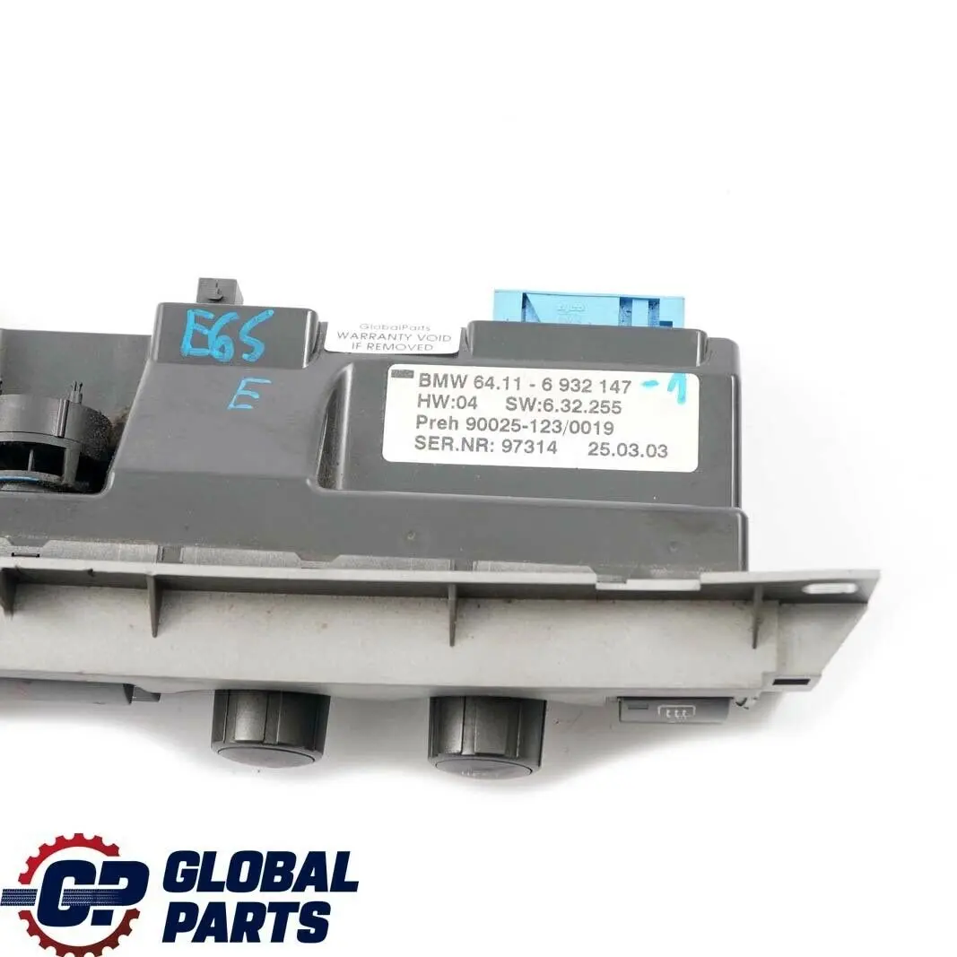 Conditioning Control Panel Switch Unit 6932147 to BMW 7 Series E65 Automatic Air with Part number 6953185 BMW 7 Series E65 Automatic Air Conditioning Control Panel Switch Unit 6932147 - SKU 6932147-1 - Part number 6953185