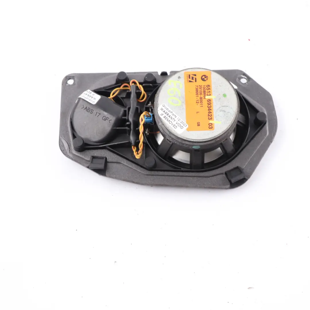 Headlining Loudspeaker HiFi Logic7 L7 Left N/S Audio Speaker to BMW E61 with Part number 6934423 BMW E61 Headlining Loudspeaker HiFi Logic7 L7 Left N/S Audio Speaker - SKU 6934423 - Part number 6934423