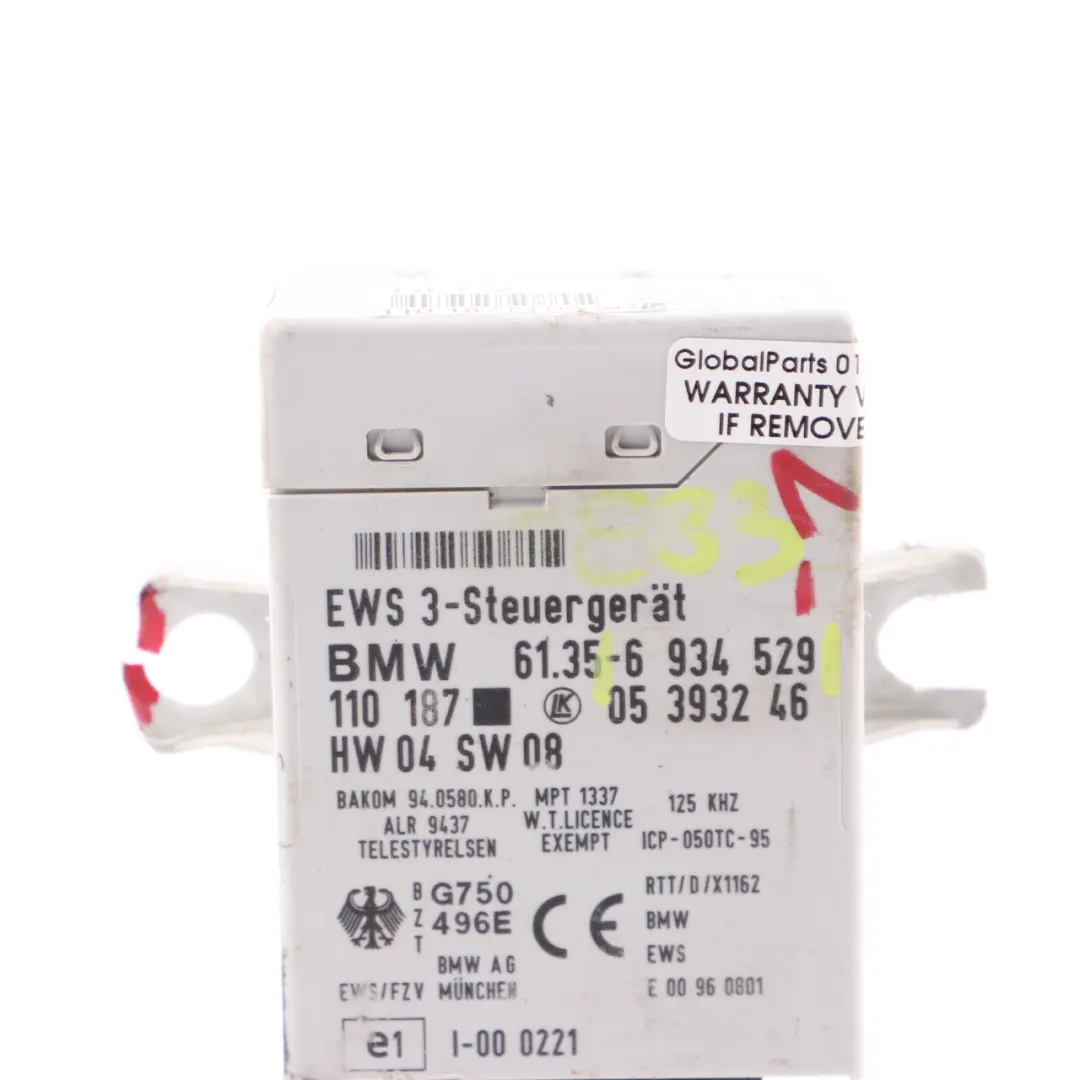 BMW X3 X5 E53 E83 EWS III Central Locking Immobilizer Module ECU 6934529 - SKU 6934529-1 - Part number 6985565