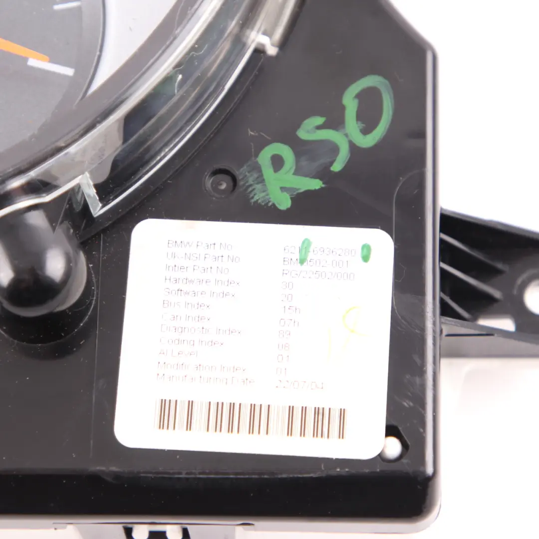 Instrumentenkombination Chrono Paket für Mini Cooper One R50 R52 R53 mit Teilenummer 6936280 Mini Cooper One R50 R52 R53 Instrumentenkombination Chrono Paket - SKU 6936280 - Teilenummer 6936280