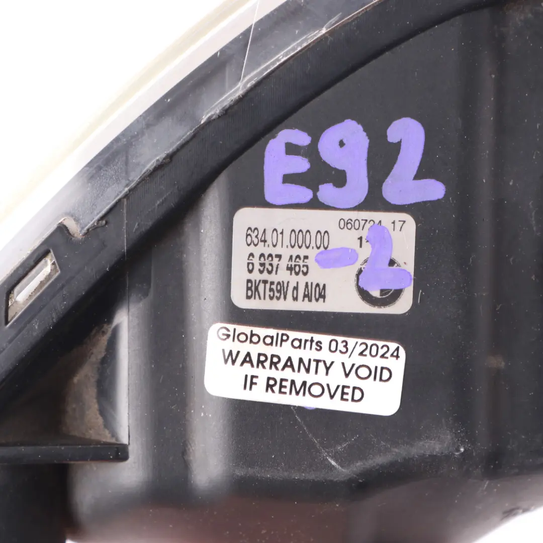 BMW E92 E93 Parachoques Delantero Faros Antiniebla Luz Izquierda - SKU 6937465-2 - Número de pieza 6937465