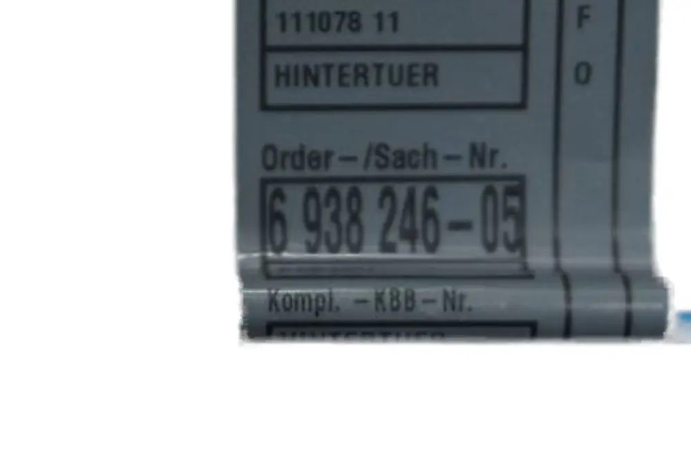 Kabelsatz Tür hinten für BMW 1 er e87 mit Teilenummer 6938246 BMW 1 er e87 Kabelsatz Tür hinten - SKU 6938246 - Teilenummer 6938246