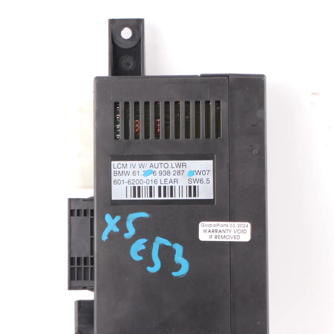 Light Check Module Control Unit ECU Lear LCM IV AUTO.LWR to BMW X5 E53 with Part number 6938287 BMW X5 E53 Light Check Module Control Unit ECU Lear LCM IV AUTO.LWR - SKU 6938287 - Part number 6938287