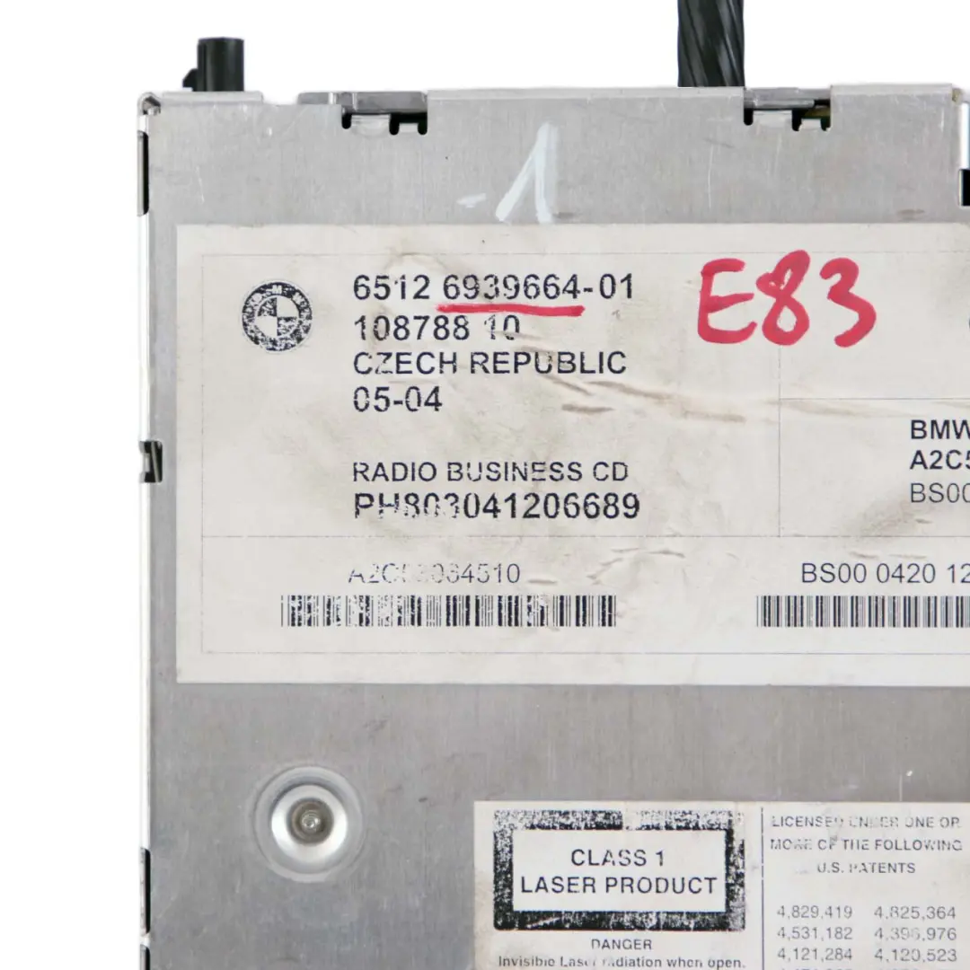 Radio BMW Business CD 6512 für BMW X3 Z4 E83 E85 E86 mit Teilenummer 6939664 BMW X3 Z4 E83 E85 E86 Radio BMW Business CD 6512 - SKU 6939664-1 - Teilenummer 6939664