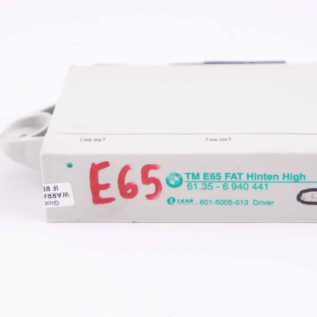 Control Unit BMW E65 E66 E67 Door Rear Driver Side LEAR Module to with Part number 6940441 Control Unit BMW E65 E66 E67 Door Rear Driver Side LEAR Module - SKU 6940441 - Part number 6940441