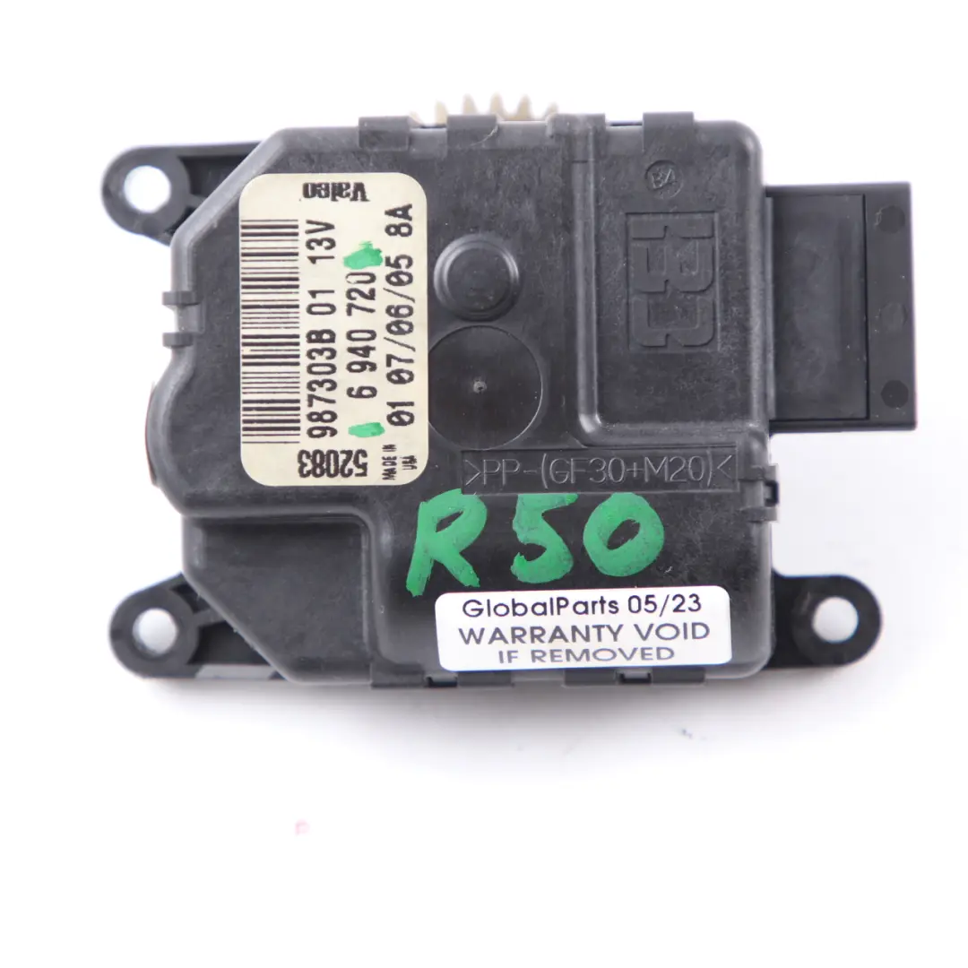 Actuator Air Distribution Flap Heater to Mini Cooper One R50 R52 R53 with Part number 6940720 Mini Cooper One R50 R52 R53 Actuator Air Distribution Flap Heater - SKU 6940720 - Part number 6940720