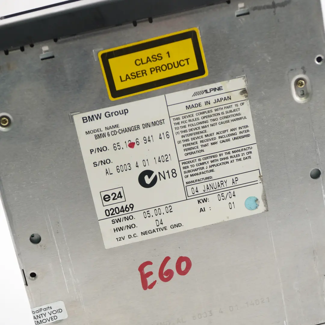 BMW E60 E61 E63 E64 Caricatore Cd Compatto A Dischi - SKU 6941416 - Numero di parte 6941416