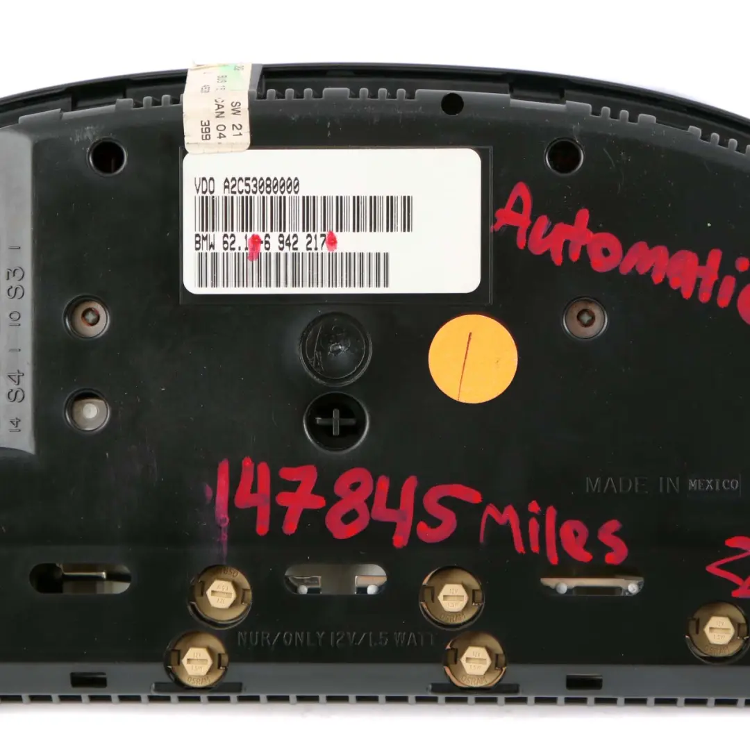 Instrument Cluster Speedo Clocks Automatic 148K Miles to BMW X5 E53 Diesel with Part number 6942217 BMW X5 E53 Diesel Instrument Cluster Speedo Clocks Automatic 148K Miles - SKU 6942217 - Part number 6942217