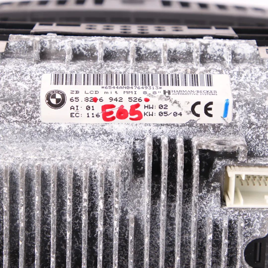 On-board Navigation Display Monitor Screen 8,8" to BMW 7 E65 E66 with Part number 6942526 BMW 7 E65 E66 On-board Navigation Display Monitor Screen 8,8" - SKU 6942526 - Part number 6942526