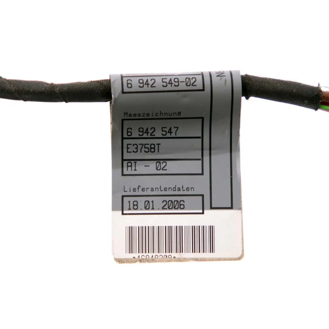 Wiring Loom Harness Cable Plug Connector Socket Input to BMW with Part number 6942549 BMW Wiring Loom Harness Cable Plug Connector Socket Input - SKU 6942549 - Part number 6942549