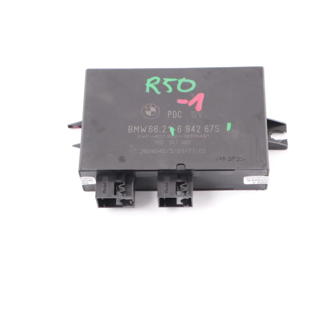 Parking Control Module Unit Sensor PDC to BMW Z4 E89 E46 Mini R50 R52 Rear with Part number 6942675 BMW Z4 E89 E46 Mini R50 R52 Rear Parking Control Module Unit Sensor PDC - SKU 6942675-1 - Part number 6942675