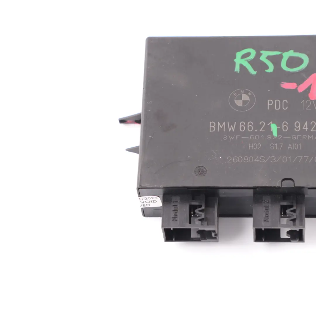 Parking Control Module Unit Sensor PDC to BMW Z4 E89 E46 Mini R50 R52 Rear with Part number 6942675 BMW Z4 E89 E46 Mini R50 R52 Rear Parking Control Module Unit Sensor PDC - SKU 6942675-1 - Part number 6942675