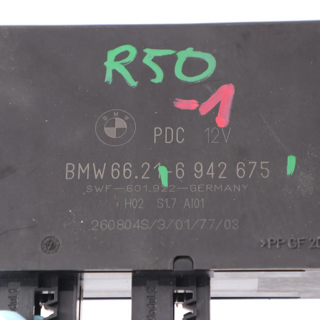 Parking Control Module Unit Sensor PDC to BMW Z4 E89 E46 Mini R50 R52 Rear with Part number 6942675 BMW Z4 E89 E46 Mini R50 R52 Rear Parking Control Module Unit Sensor PDC - SKU 6942675-1 - Part number 6942675
