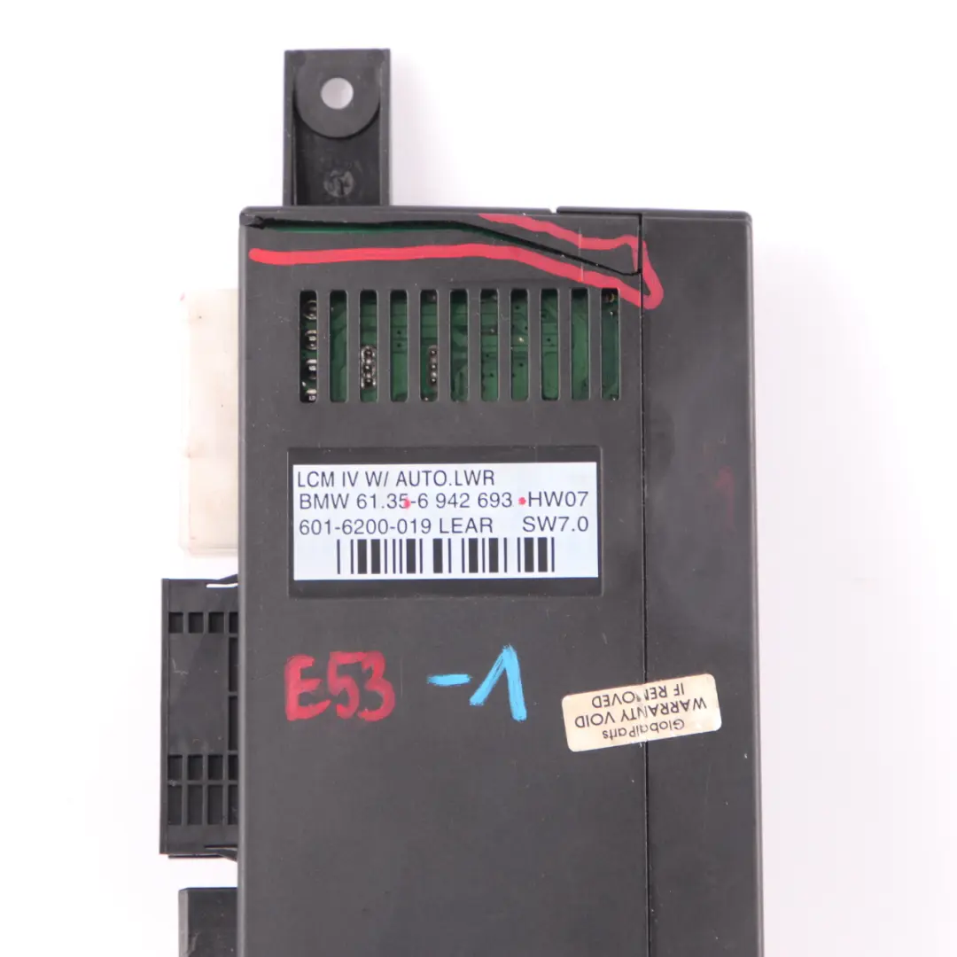Light Module BMW X5 E53 Check Control Unit ECU Lear LCM IV AUTO.LWR to with Part number 6942693 Light Module BMW X5 E53 Check Control Unit ECU Lear LCM IV AUTO.LWR - SKU 6942693-1 - Part number 6942693