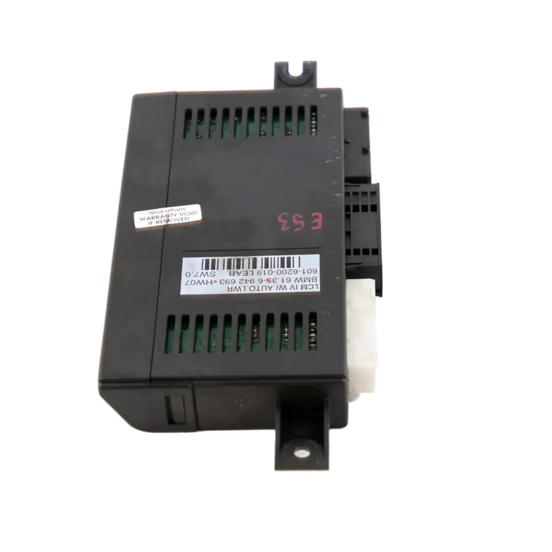 Light Check Module Control Unit ECU Lear LCM IV AUTO.LWR to BMW X5 E53 with Part number 6942693 BMW X5 E53 Light Check Module Control Unit ECU Lear LCM IV AUTO.LWR - SKU 6942693 - Part number 6942693
