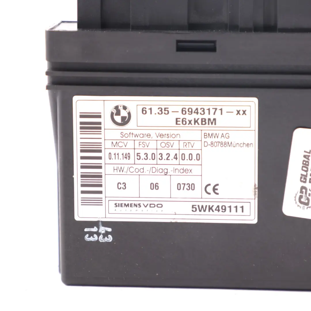 Body Control Module ECU 61356947919 6947919 para BMW E60 E63 E64 con número de pieza 6943171 BMW E60 E63 E64 Body Control Module ECU 61356947919 6947919 - SKU 6943171 - Número de pieza 6943171