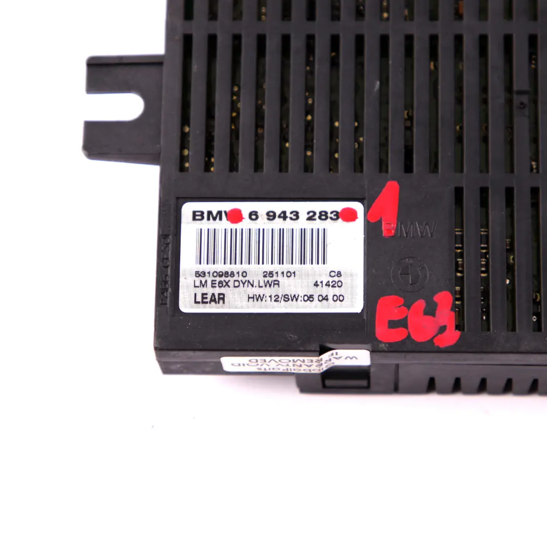 Light Control Unit Module LEAR LM E6X DYN LWR to BMW 5 Series 1 E60 with Part number 6943283 BMW 5 Series 1 E60 Light Control Unit Module LEAR LM E6X DYN LWR - SKU 6943283-1 - Part number 6943283