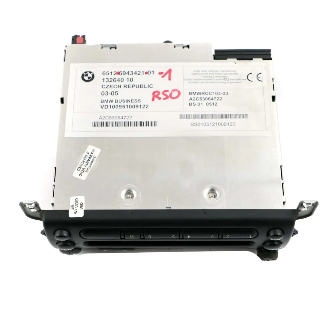 Mini Cooper R50 R53 Radio Boost Dolby Cassette Tape Player Control Unit 6943421 - SKU 6943421-1 - Part number 6923503