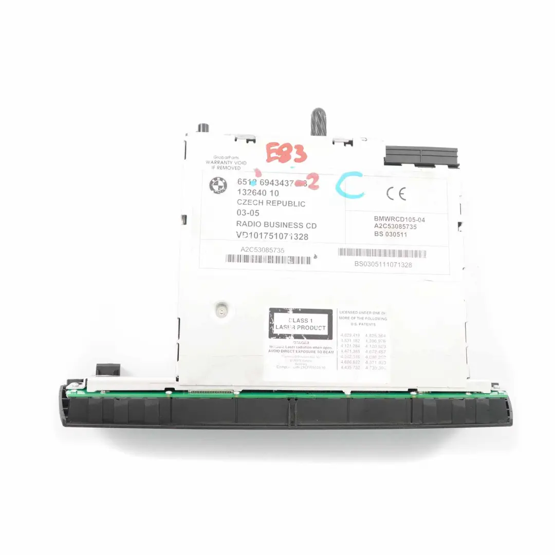 Radio Business CD Player Audio Head Unit BMW X3 E83 Z4 E85 E86 - SKU 6943437-2 - Part number 6943437