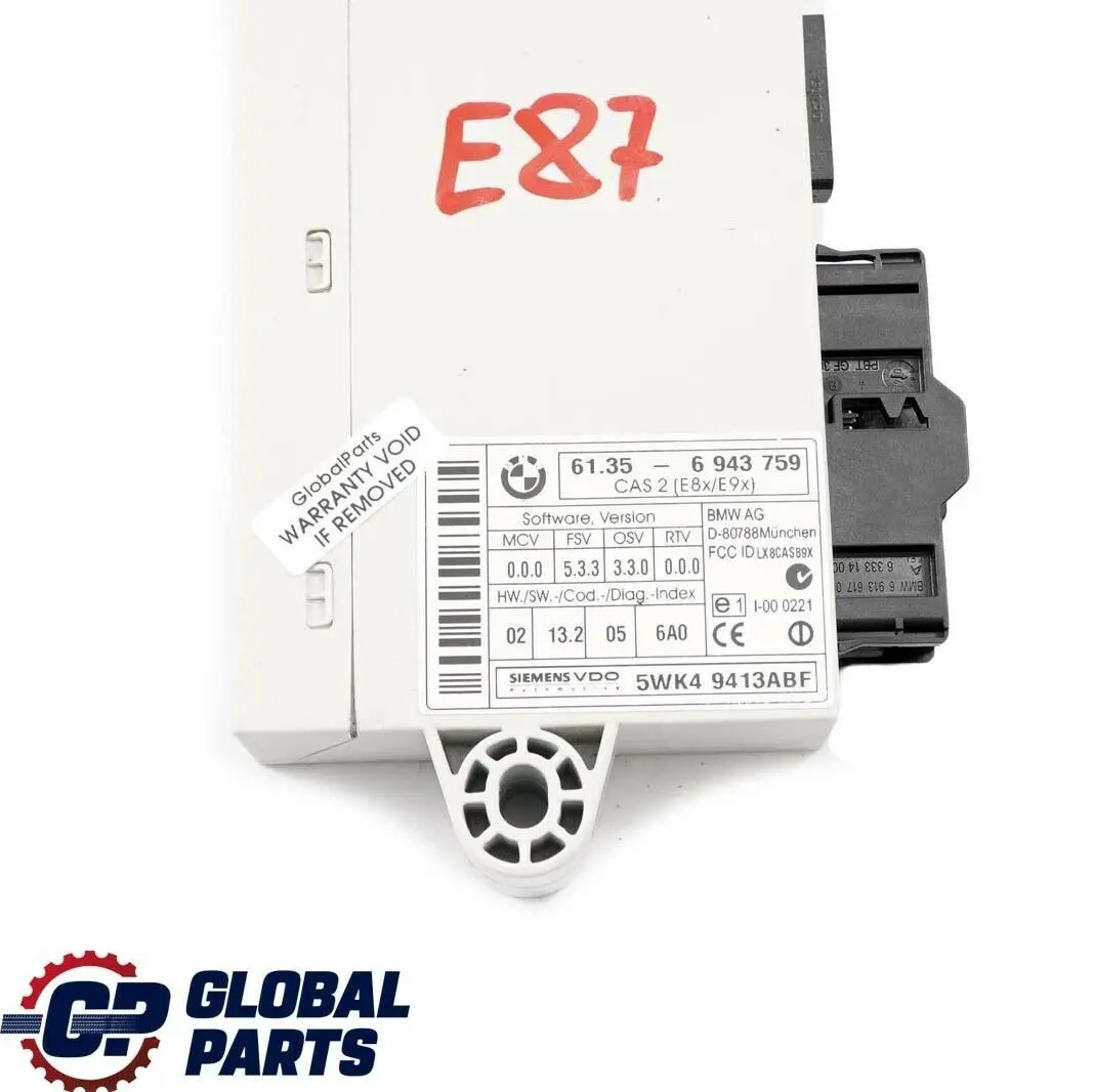 ECU Boitier electronique CAS26135 pour BMW 1 Serie E87 à propos du numéro de pièce 6943759 BMW 1 Serie E87 ECU Boitier electronique CAS26135 - SKU 6943759 - Numéro de pièce 6943759