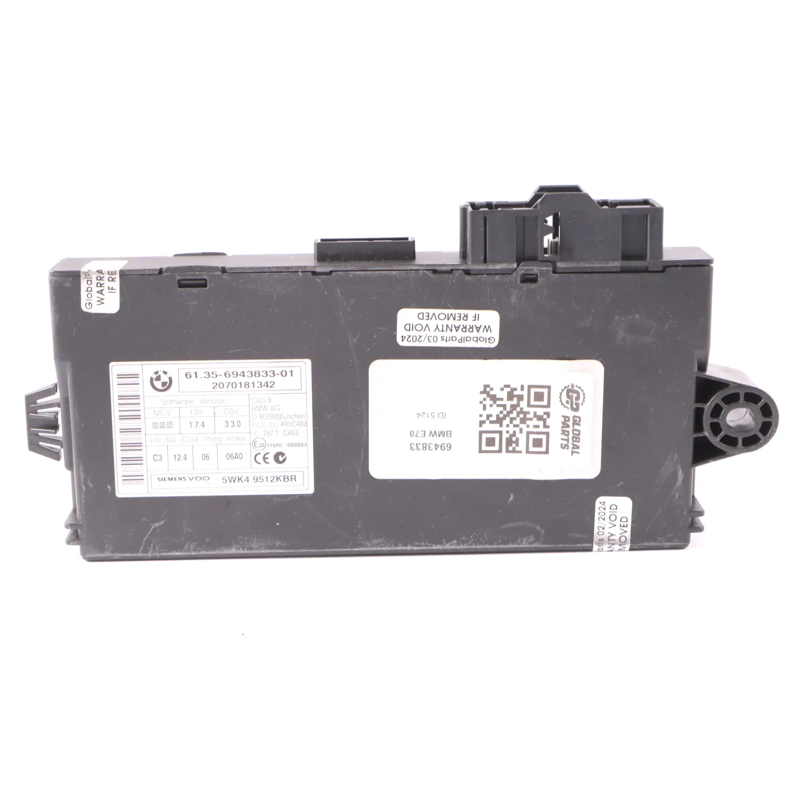 BMW X5 E70 CAS3 Module de lecture de clé de l'unité de contrôle 6943833
