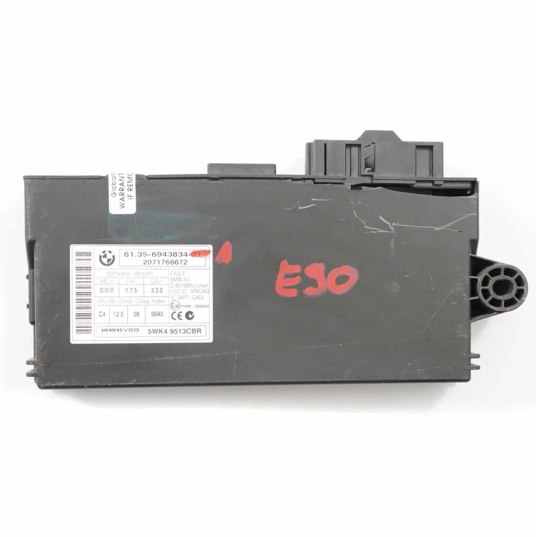 BMW E60 E81 E87 E90 E91 E92 CAS 3 ECU Control Unit Key Reading Module - SKU 6943834-1 - Part number 6943834