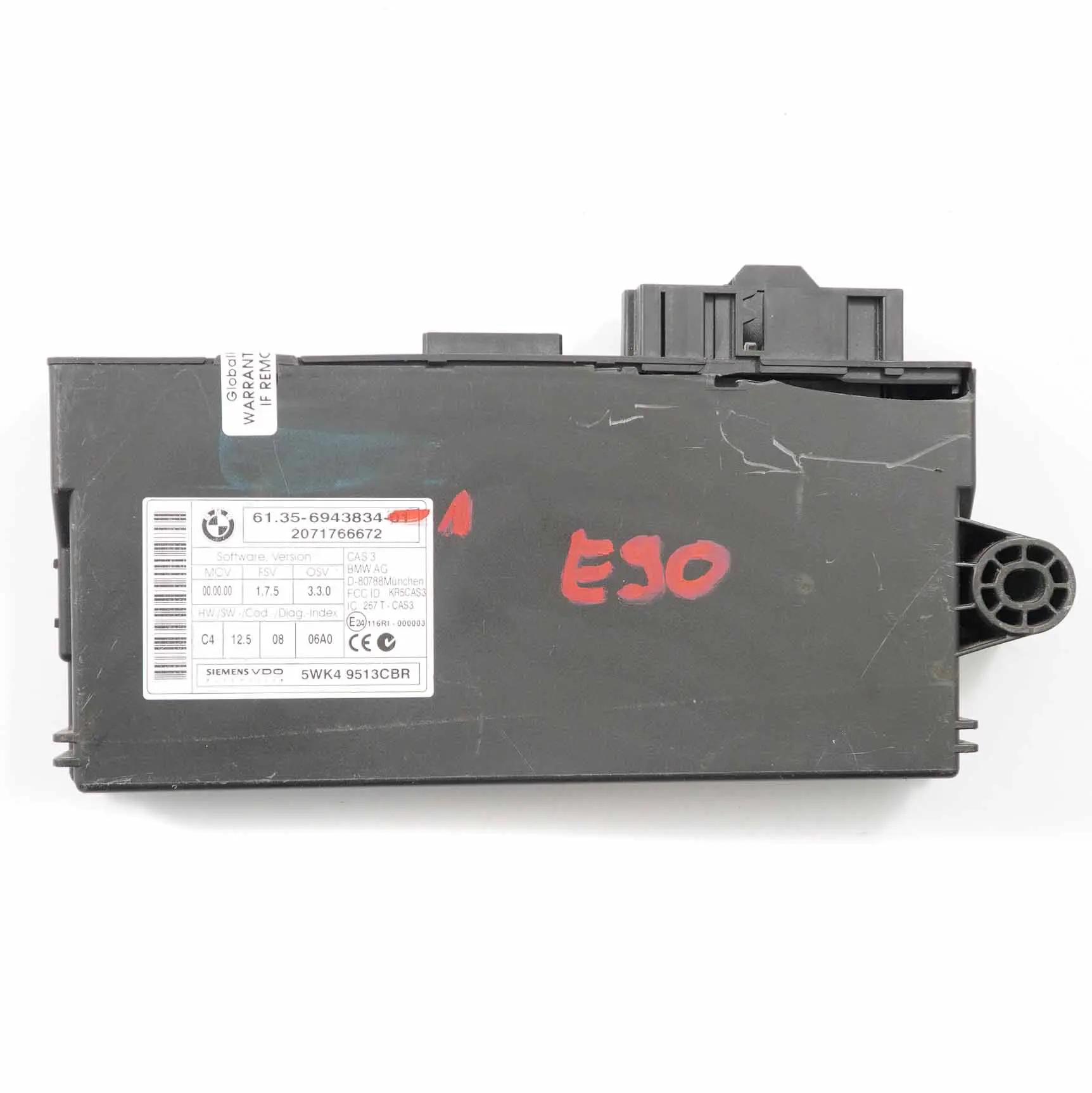 BMW E60 E81 E87 E90 E91 E92 CAS 3 ECU Control Unit Key Reading Module 6943834