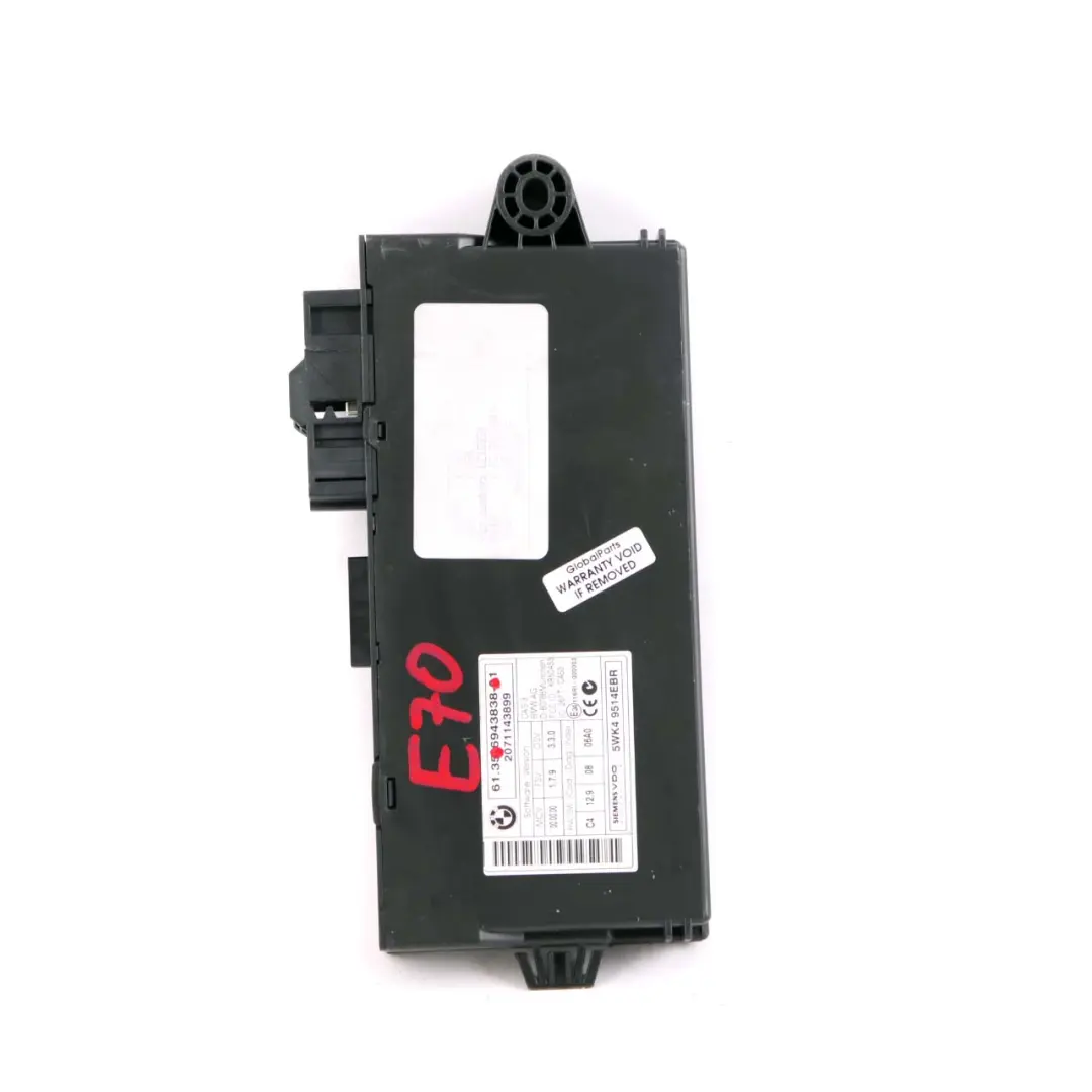 CAS3 Unità di controllo Modulo lettura chiavi per BMW X5 E70 con numero di parte 6943838 BMW X5 E70 CAS3 Unità di controllo Modulo lettura chiavi - SKU 6943838 - Numero di parte 6943838