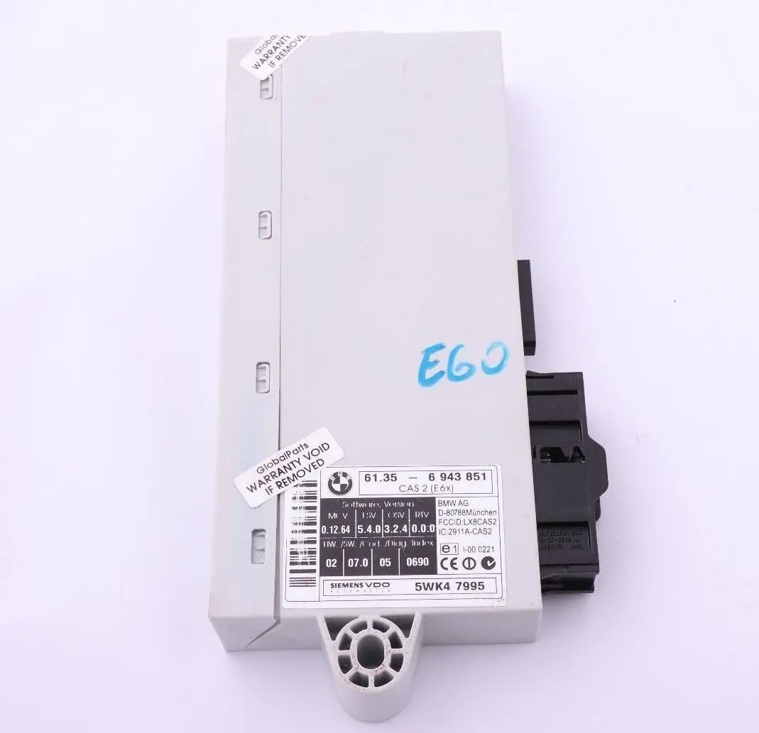 Unité de Contrôle Module CAS 2 pour BMW E60 E61 E63 E64 à propos du numéro de pièce 6943851 BMW E60 E61 E63 E64 Unité de Contrôle Module CAS 2 - SKU 6943851 - Numéro de pièce 6943851
