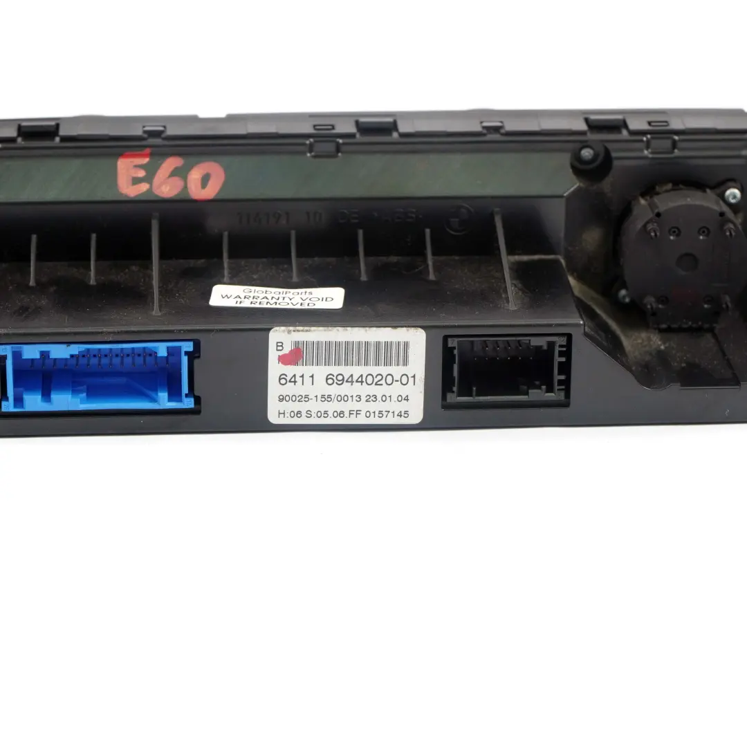 Control Unit Panel Automatic Air Conditioning A/C High to BMW 5 Series E60 E61 with Part number 6944020 BMW 5 Series E60 E61 Control Unit Panel Automatic Air Conditioning A/C High - SKU 6944020 - Part number 6944020
