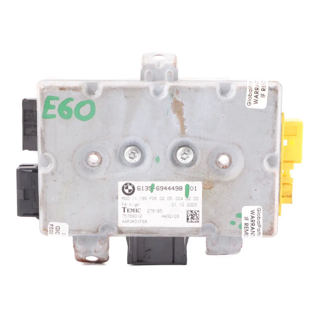 Module BMW E60 E61 E63 Driver Side Door Control Unit Module to Air with Part number 6944498 Air Module BMW E60 E61 E63 Driver Side Door Control Unit Module - SKU 6944498 - Part number 6944498