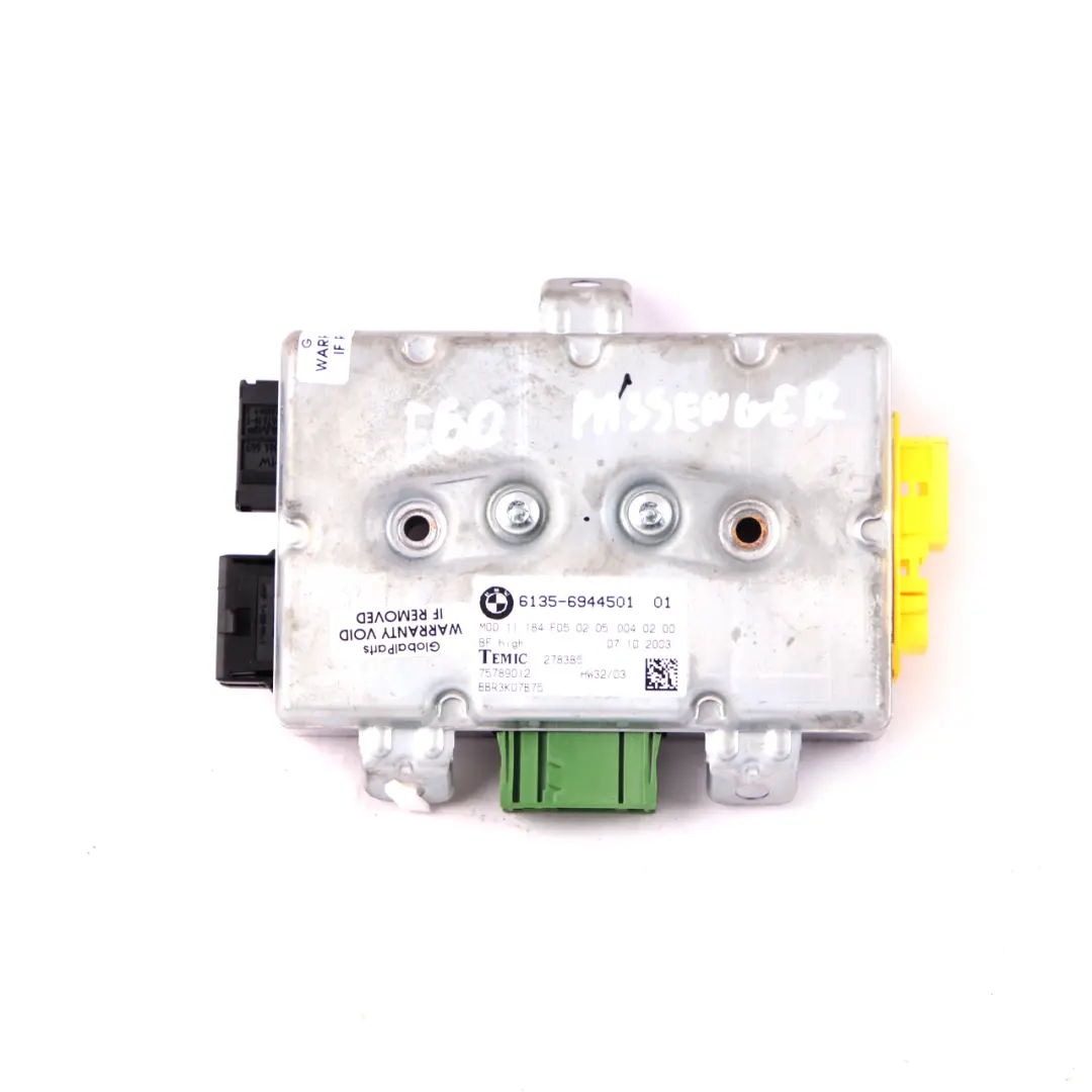 Side Door Airbag Control Module to BMW 5 6 Series E60 E61 E63 Passenger with Part number 6944501 BMW 5 6 Series E60 E61 E63 Passenger Side Door Airbag Control Module - SKU 6944501 - Part number 6944501
