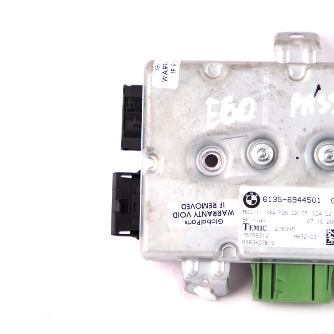 Side Door Airbag Control Module to BMW 5 6 Series E60 E61 E63 Passenger with Part number 6944501 BMW 5 6 Series E60 E61 E63 Passenger Side Door Airbag Control Module - SKU 6944501 - Part number 6944501